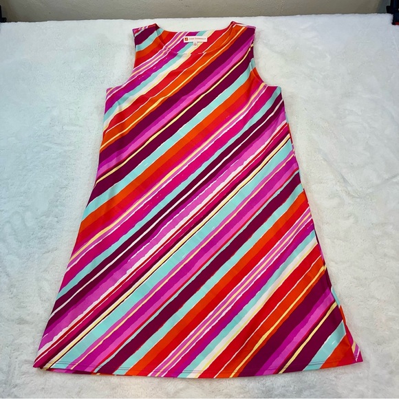 Jude Connally Dress Size Small Multicolored Melody Mod Stripe Sleeveless Swing - Picture 4 of 10